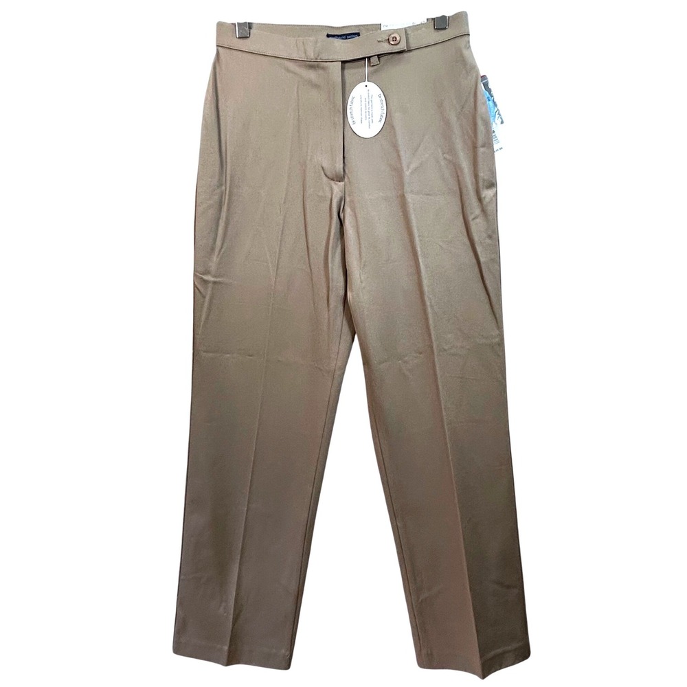 Westbound Petites Madison Ave Fit Khaki Straight‎ Leg Bi-Stretch Pants 6P NWT